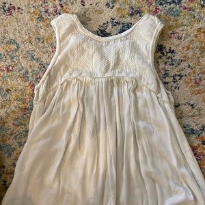 Boho white flowy tank top